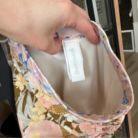 Zimmermann Pop Button High Waisted Bikini Bottoms floral patchwork print swim - Picture 5 of 12